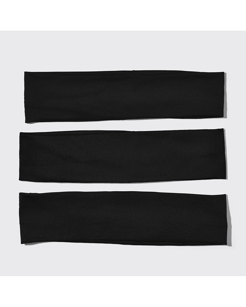 Kitsch Recycled Fabric Active Headbands 3pc Set - Black