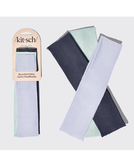 Kitsch Recycled Fabric Active Headbands 3pc Set - Garden Bouquet