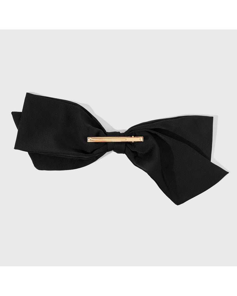 Kitsch Recycled Fabric Bow Hair Clip 1pc - Black