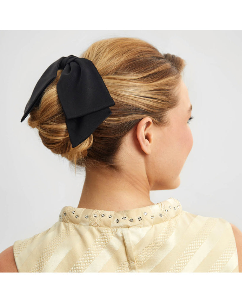 Kitsch Recycled Fabric Bow Hair Clip 1pc - Black