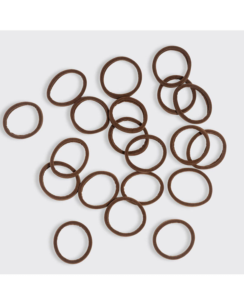 Kitsch Recycled Fabric Seamless Hair Elastics 20pc Set - Chocolate