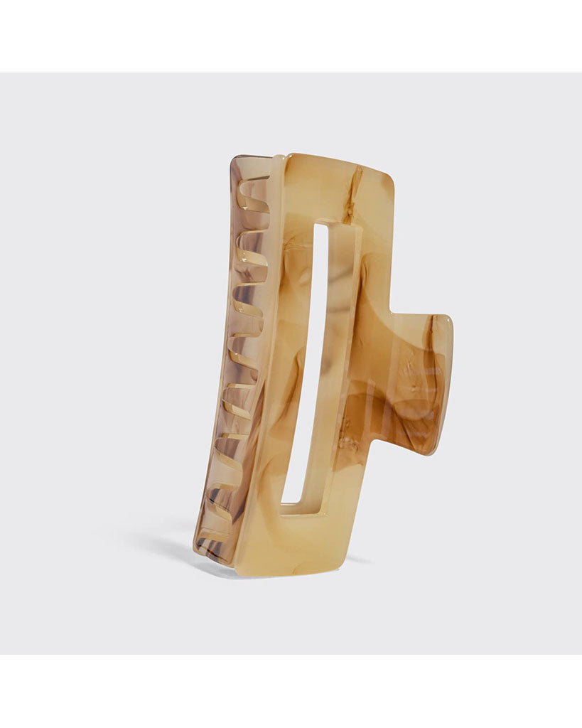 Kitsch Recycled Plastic Jumbo Open Shape Claw Clip - Chocolate Marble