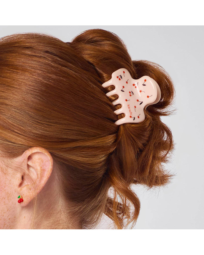 Kitsch Recycled Plastic Medium Cloud Clip - Cherry Print