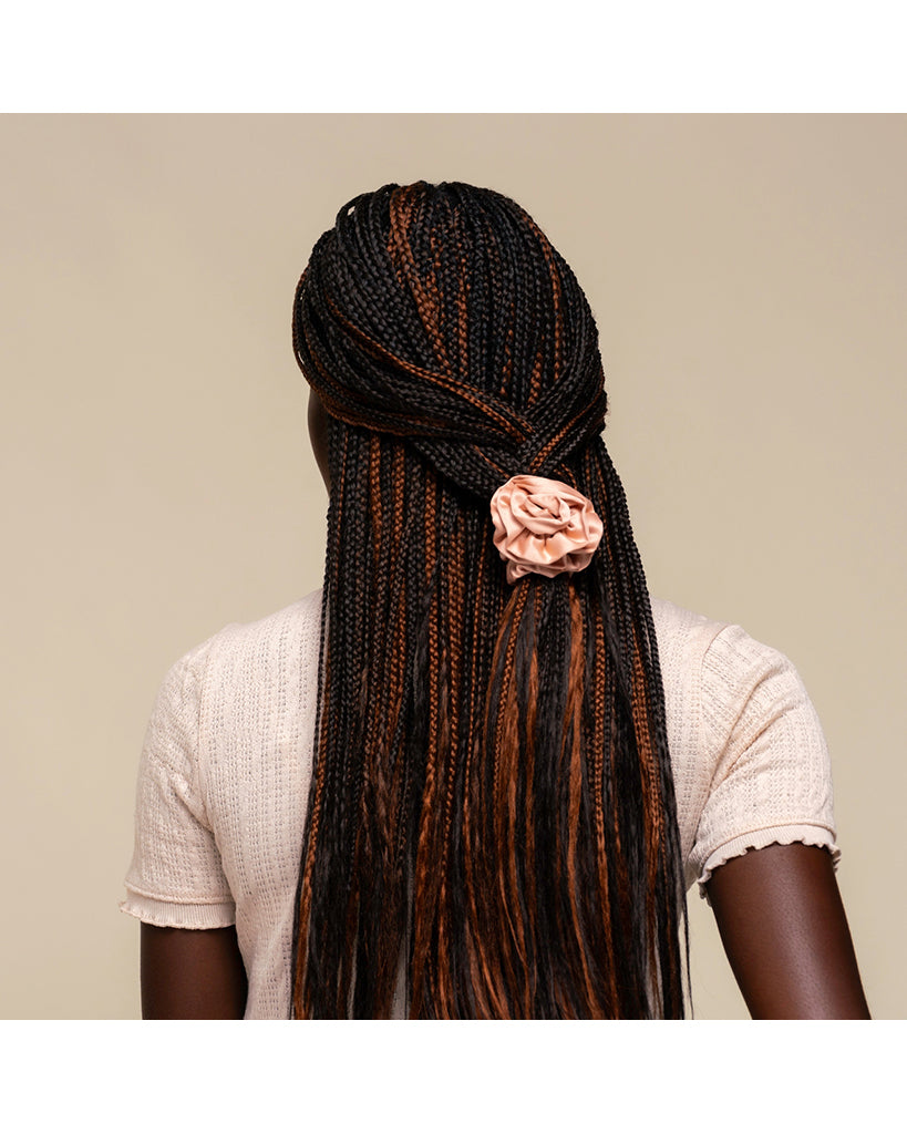 Kitsch Rosette Ruched Satin Scrunchies 3 pc Set - Terracotta