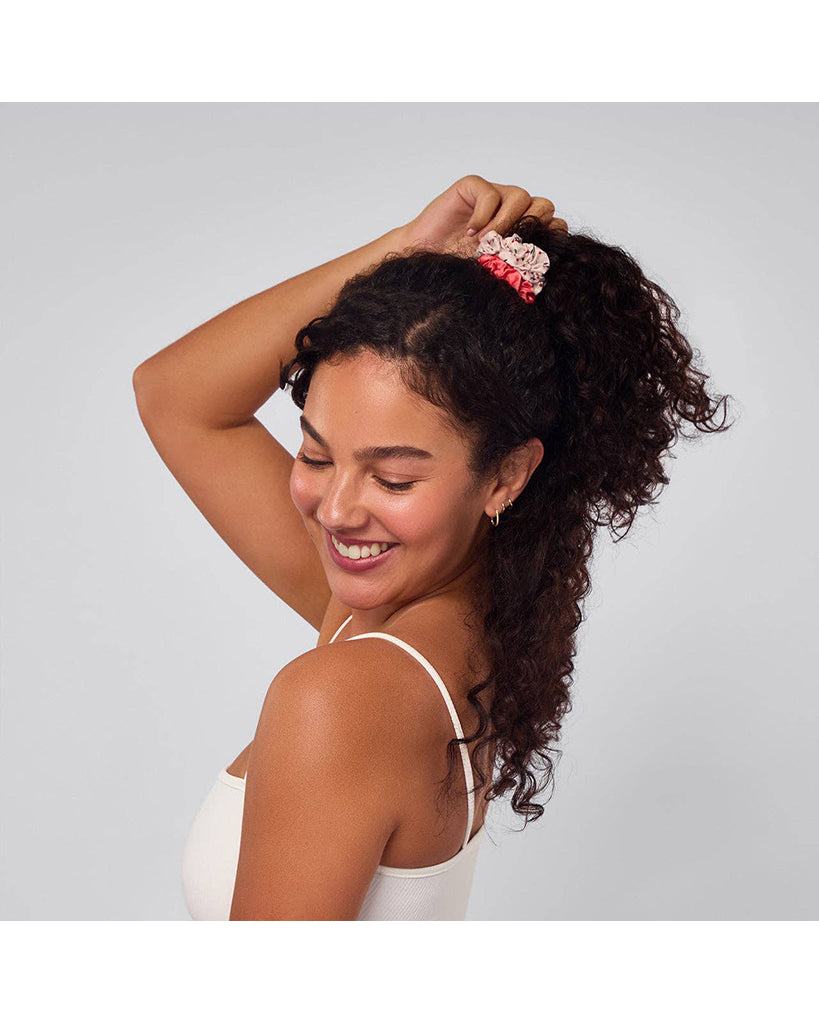 Kitsch Ruched Satin Scrunchies 5pc Set - Assorted Cherry