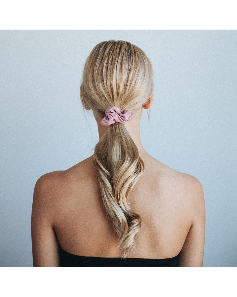 Kitsch Velvet Scrunchies - Blush and Mauve