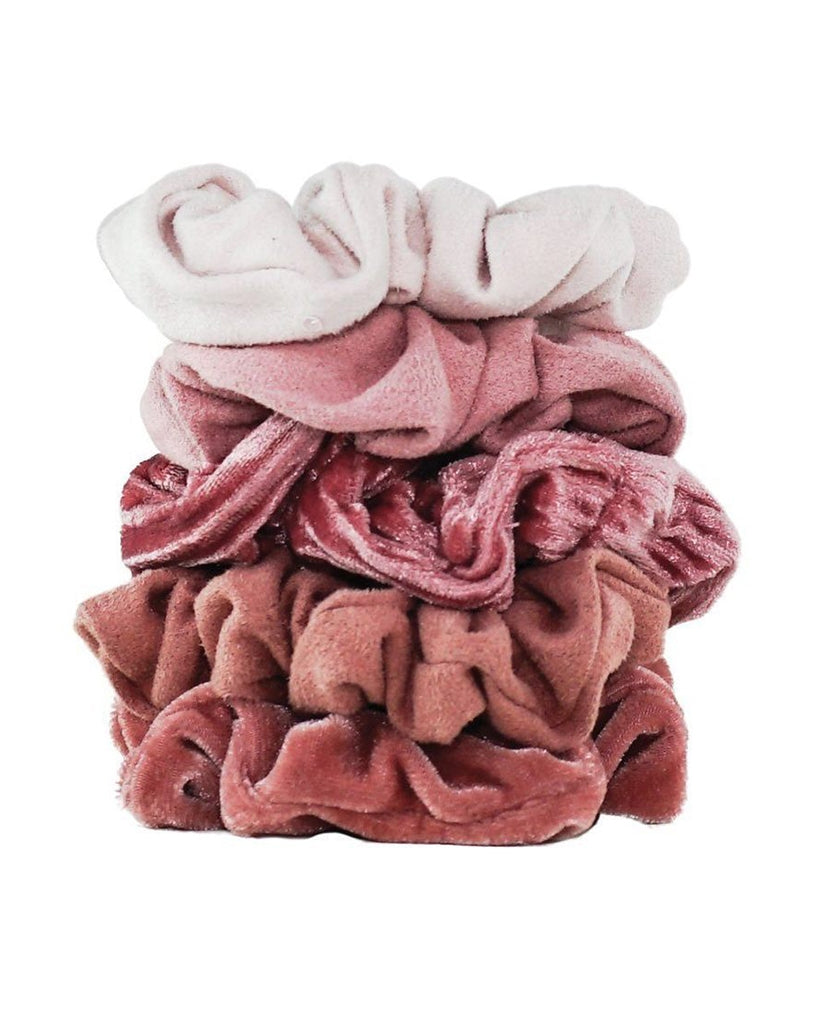 Kitsch Velvet Scrunchies - Blush and Mauve