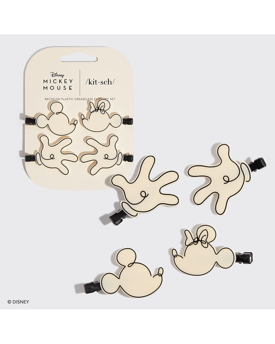 Kitsch & Mickey and Minnie Recycled Creaseless Clips 4pc Set