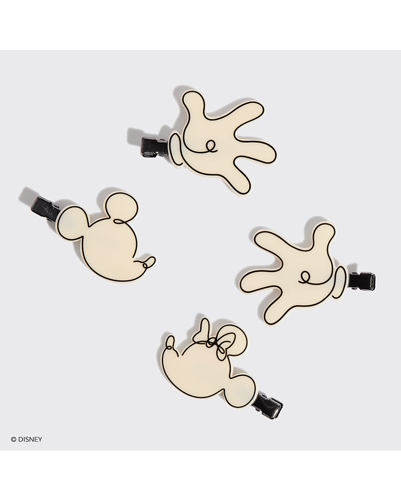 Kitsch & Mickey and Minnie Recycled Creaseless Clips 4pc Set
