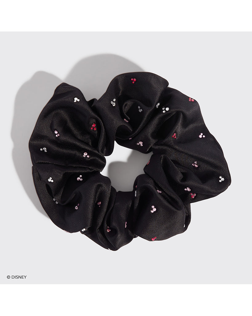 Kitsch & Mickey and Minnie Recycled Fabric Scrunchie - Black