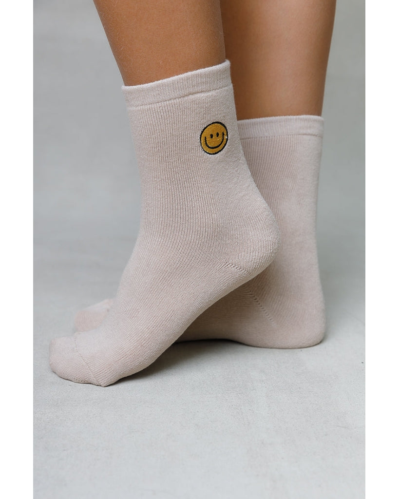 LimLim Embroidered Smiley Socks - Womens