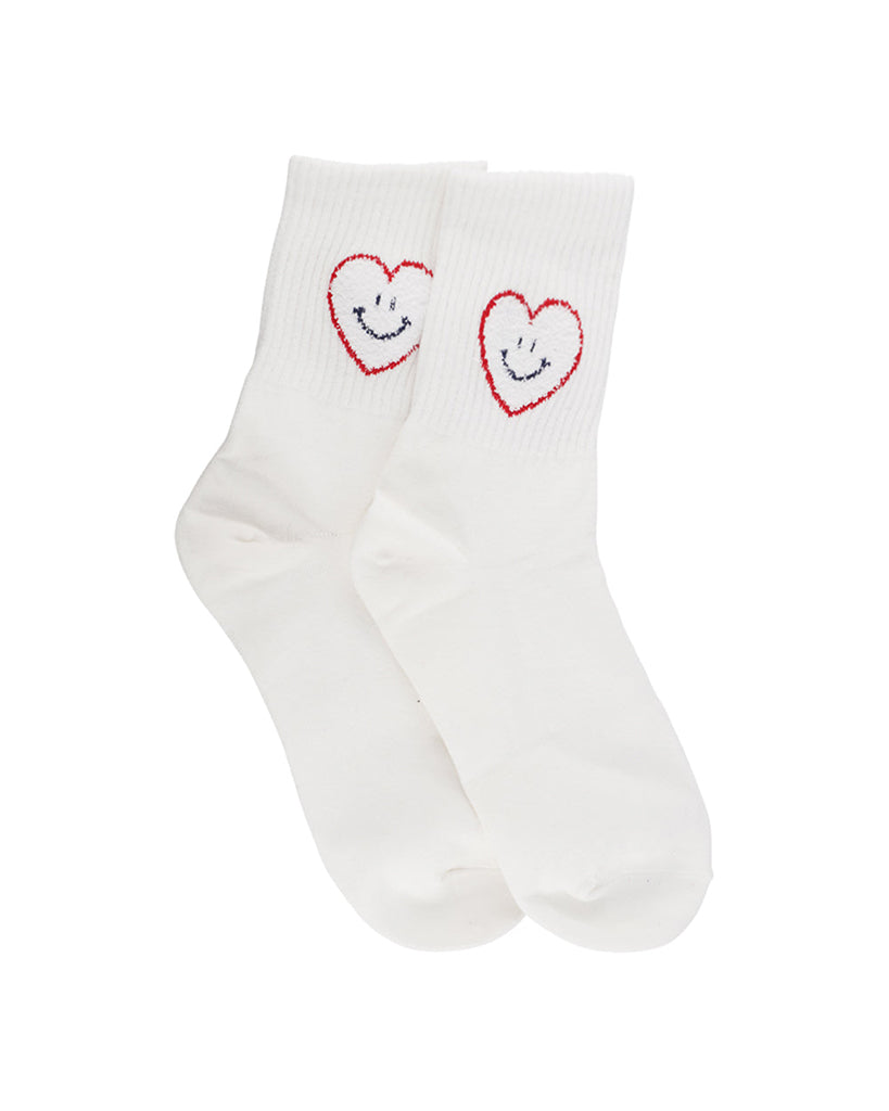 LimLim White Heart Socks - Womens - White