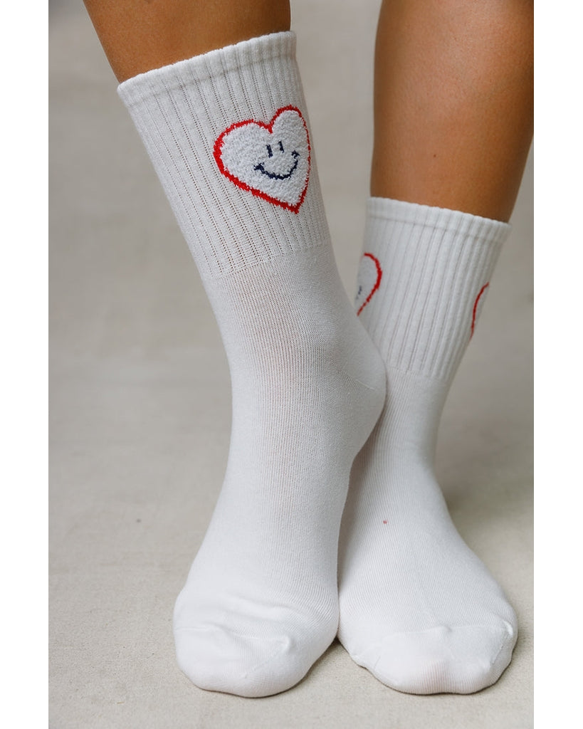 LimLim White Heart Socks - Womens - White