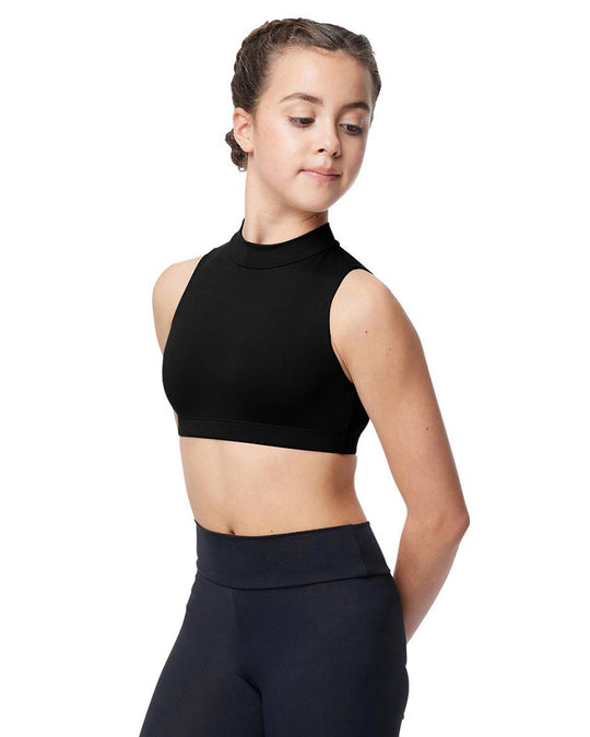 Lulli Dancewear Bayusha Mock Neck Open Back Bra Crop Top - LUB375C Girls