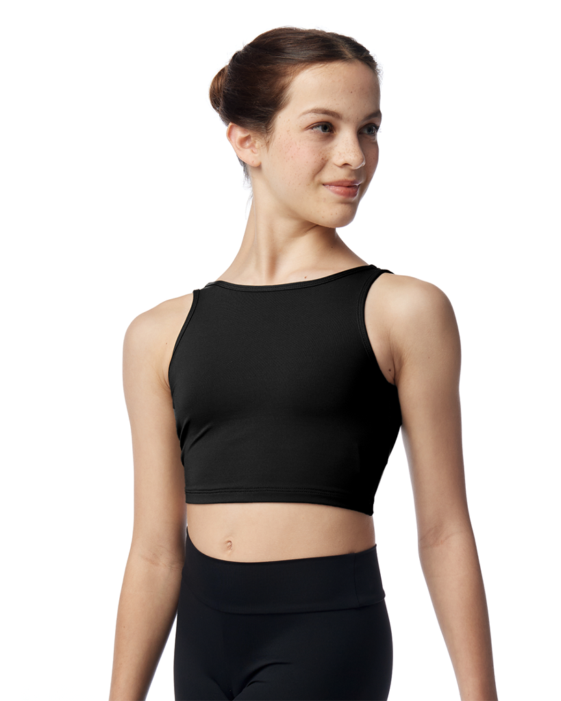 Lulli Dancewear Mary High Neck Scoop Back Longline Bra Crop Top - LUB851C Girls