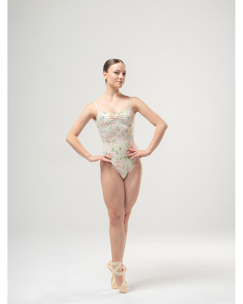 Mara Dancewear Lia Pinch Front Floral Print Adjustable Strap Leotard - Womens - Green Blossom Print
