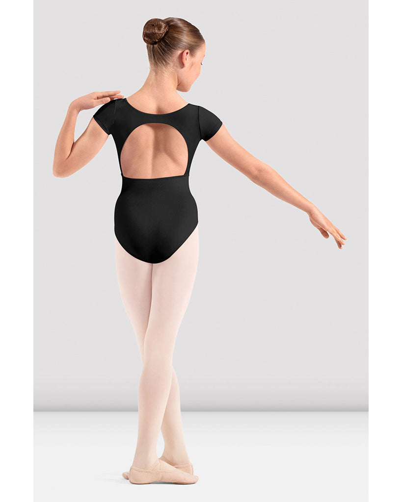 Mirella Embroidered Floral Open Back Cap Sleeve Leotard - M20013C Girls