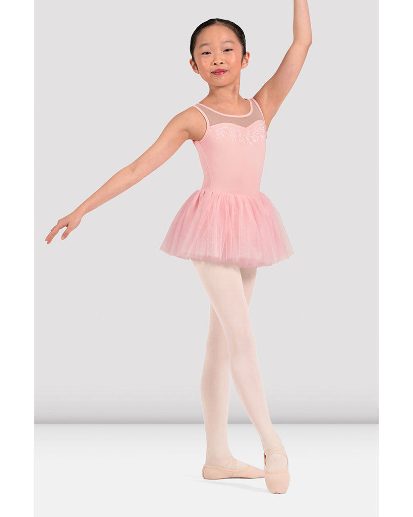 Mirella Floral Embroidered Mesh Tank Tutu Ballet Dress - M50011C Girls