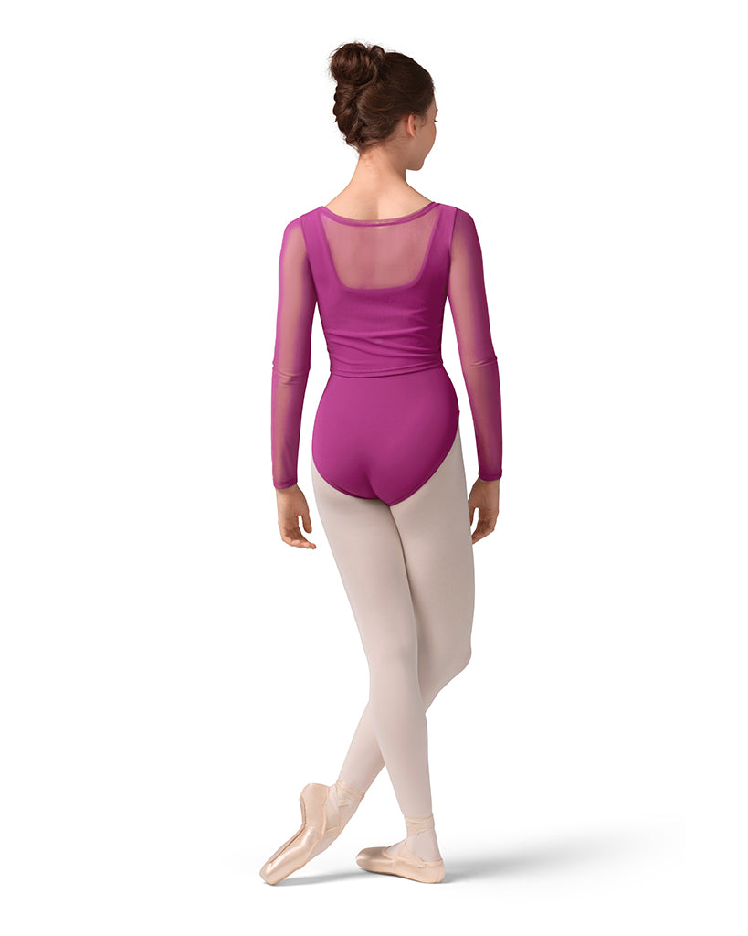 Mirella Gathered Mesh Long Sleeve Top - M30001L Women