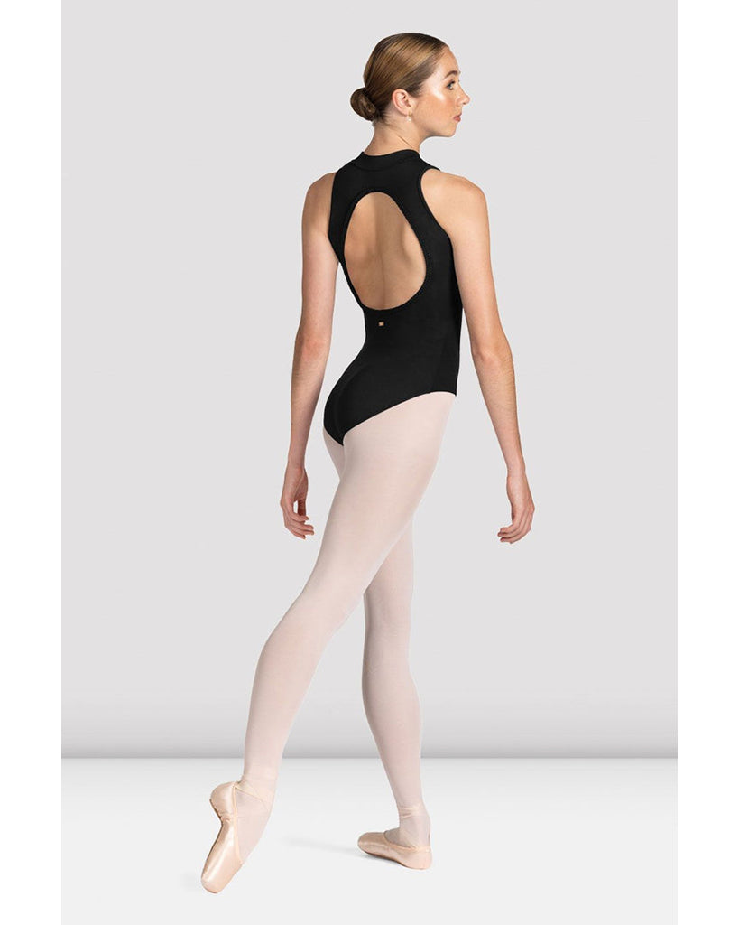 Mirella High Neck Zip Front Open Back Tank Leotard - M3114LM Womens