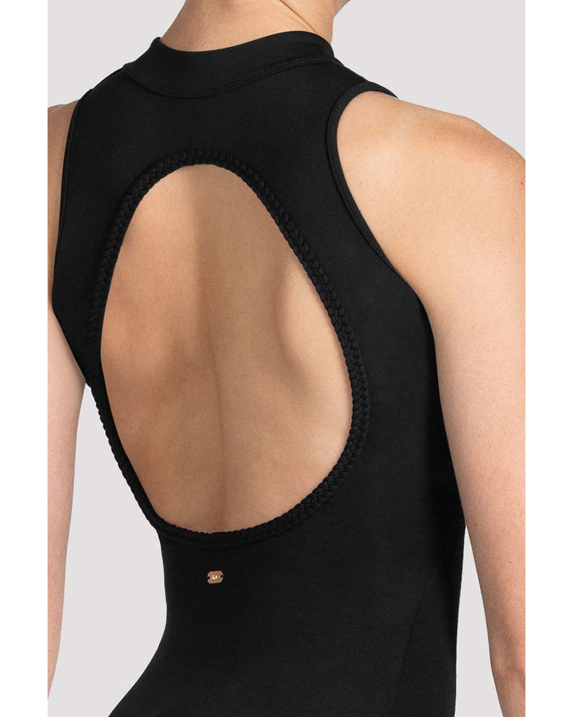 Mirella High Neck Zip Front Open Back Tank Leotard - M3114LM Womens