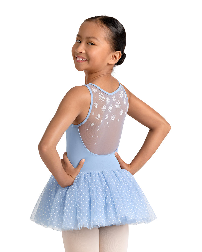 Mirella Kaleidoscope Sweetheart Neck Polka Dot Velvet Detail Mesh Tank Tutu Ballet Dress - M50002C Girls