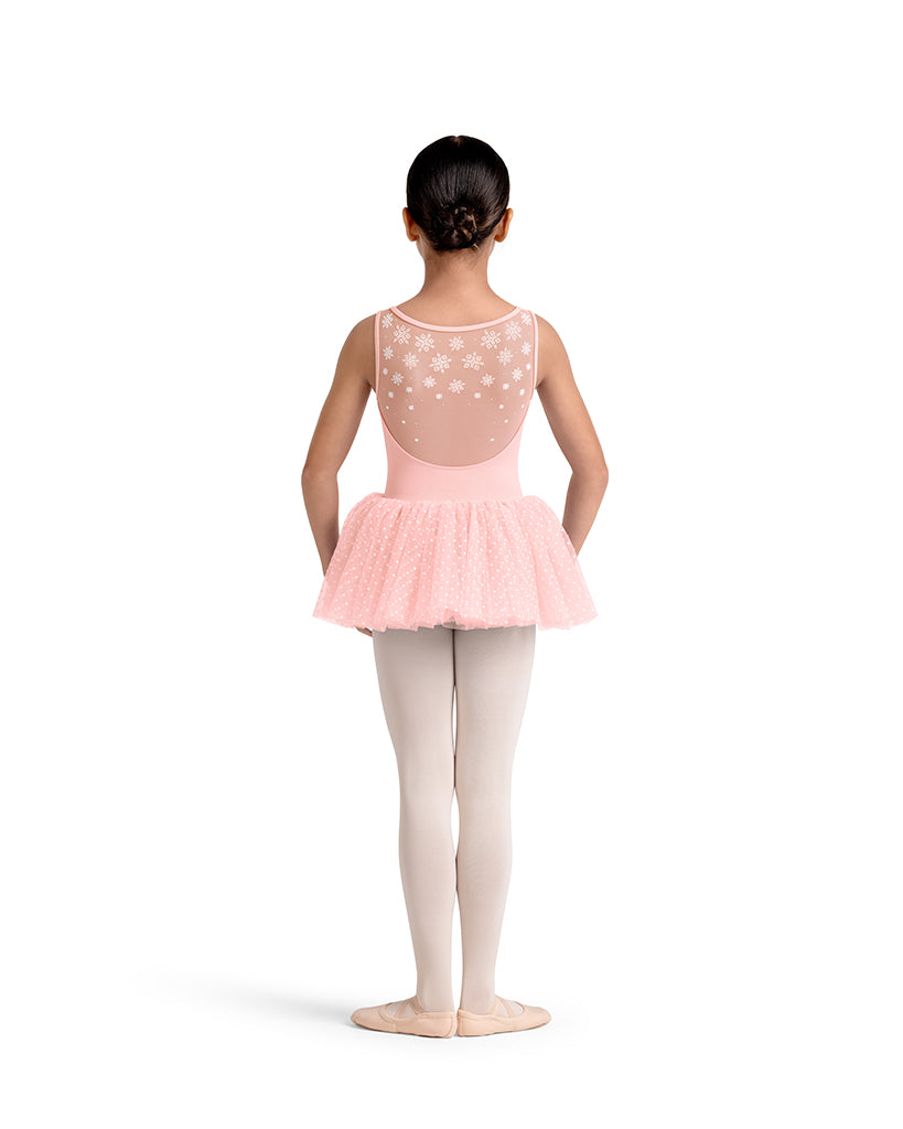 Mirella Kaleidoscope Sweetheart Neck Polka Dot Velvet Detail Mesh Tank Tutu Ballet Dress - M50002C Girls