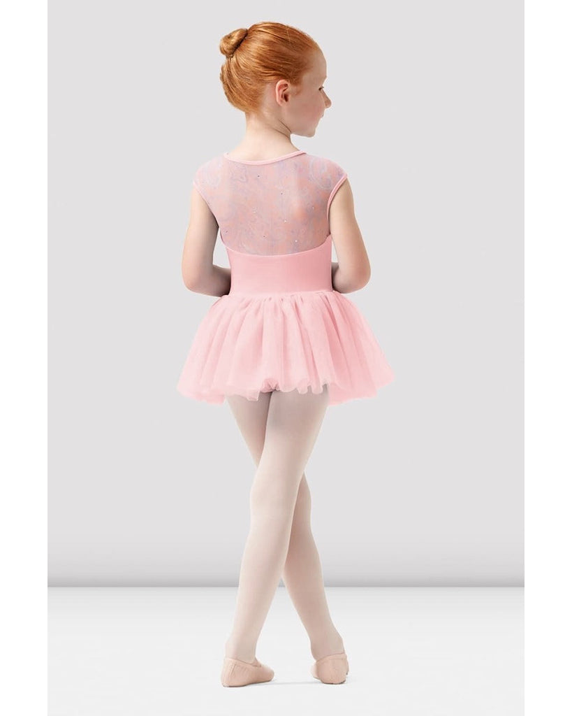 Mirella Mesh Sweetheart Neck Paisley Mesh Back Cap Sleeve Tutu Ballet Dress - M1557C Girls