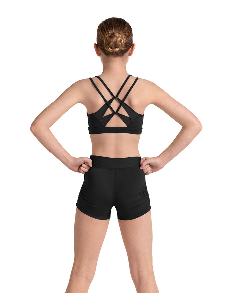 Mirella Pinch Front Double Strap Cross Back Camisole Crop Top - M30005C Girls