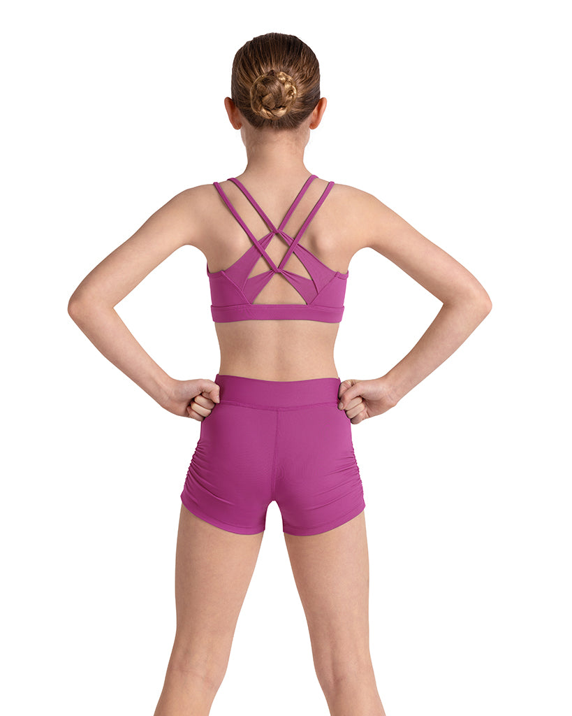 Mirella Pinch Front Double Strap Cross Back Camisole Crop Top - M30005C Girls