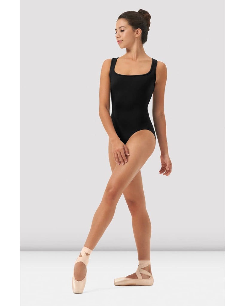 Mirella Square Neck Strappy Back Tank Leotard - M3113LM Womens