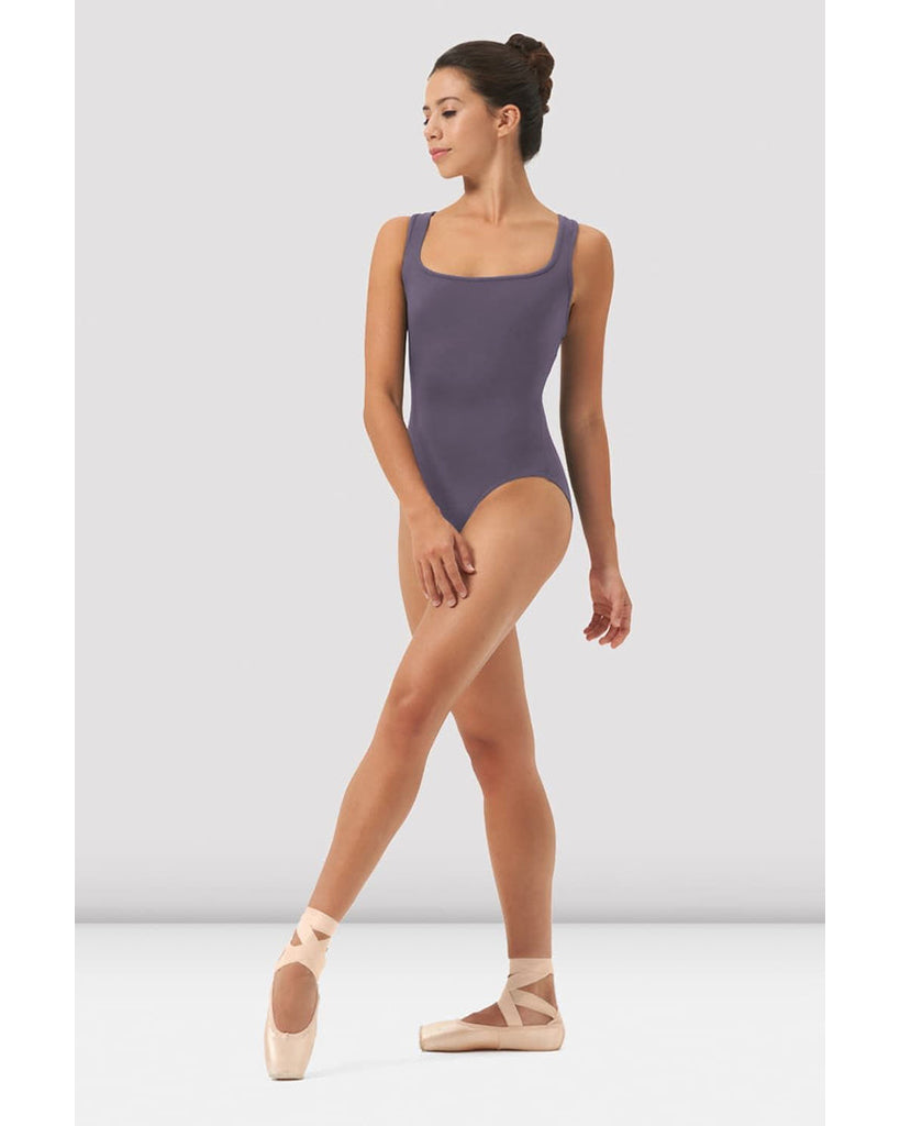 Mirella Square Neck Strappy Back Tank Leotard - M3113LM Womens