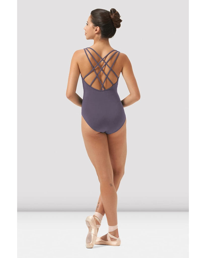 Mirella Square Neck Strappy Back Tank Leotard - M3113LM Womens