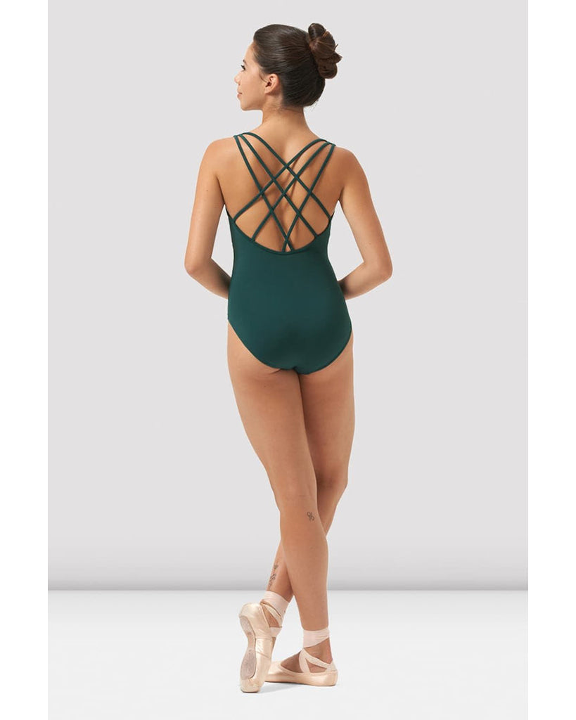 Mirella Square Neck Strappy Back Tank Leotard - M3113LM Womens