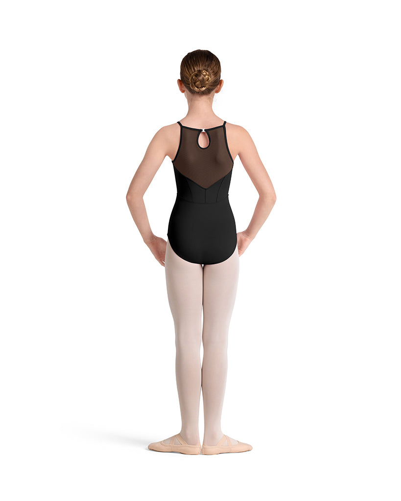 Mirella Sweetheart Neck Seamed Bodice Mesh Keyhole Back Camisole Leotard - M40002C Girls