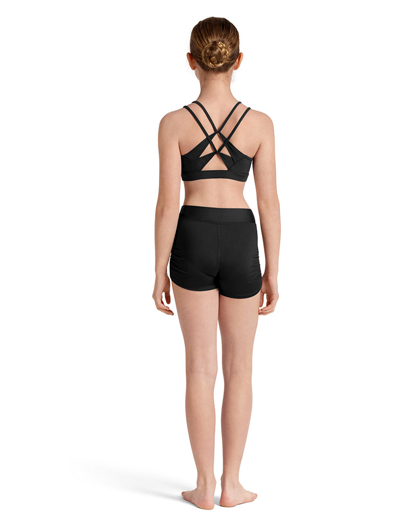 Mirella V-Waist Side Ruched Dance Shorts - M90002C Girls
