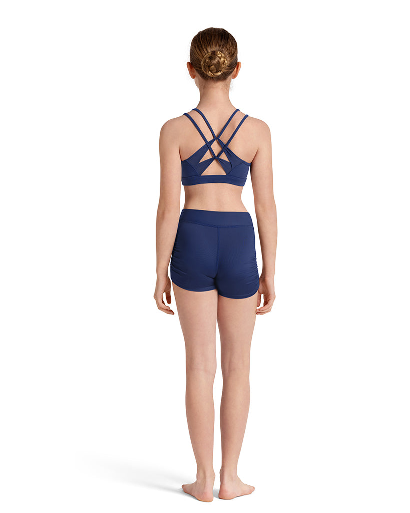 Mirella V-Waist Side Ruched Dance Shorts - M90002C Girls