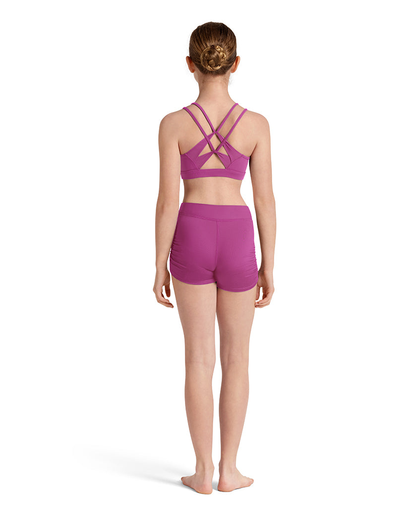 Mirella V-Waist Side Ruched Dance Shorts - M90002C Girls