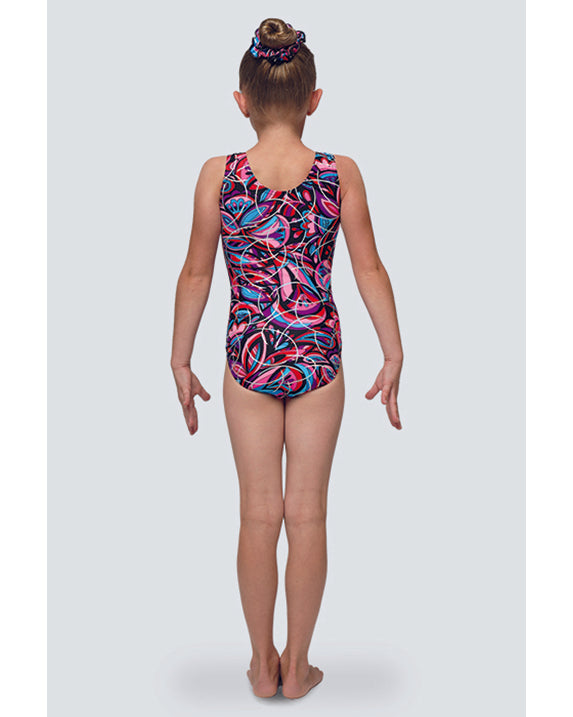 Mondor Abstract Print Gymnastic Tank Leotard - 7822C - Emotion Print Girls