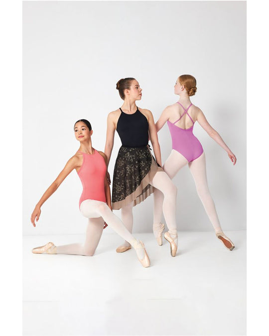 Mondor Alma High Neck Cross Strap Back Integrated Bra Camisole Leotard - 1705 Womens