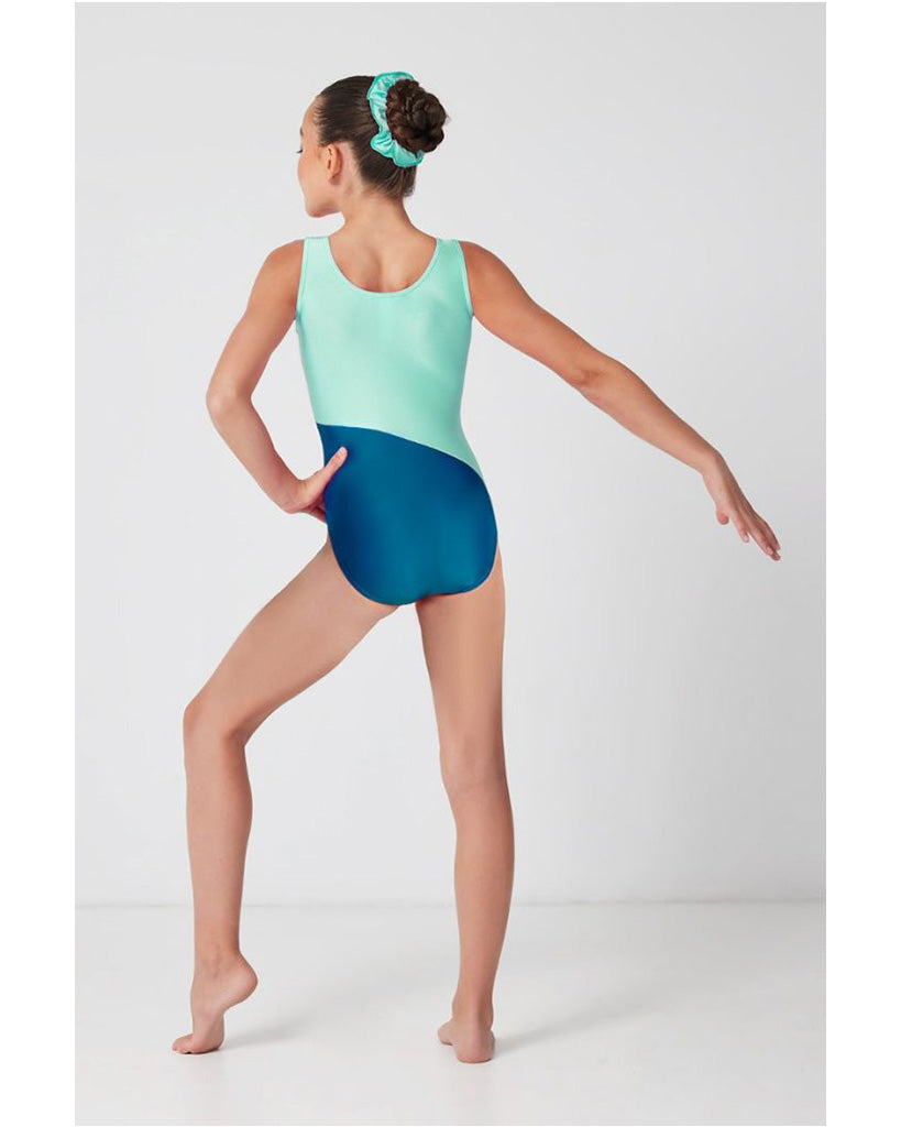 Mondor Colour Block Gymnastic Tank Leotard - 7812C - Orchid Print Girls