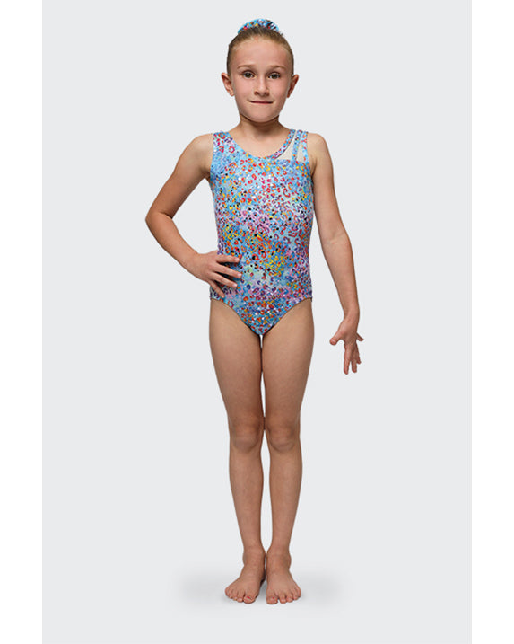 Mondor Combination Mesh Print Gymnastic Tank Leotard - 17826C - Monet Print Girls