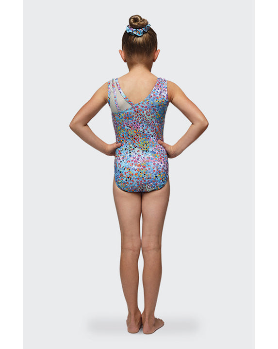 Mondor Combination Mesh Print Gymnastic Tank Leotard - 17826C - Monet Print Girls