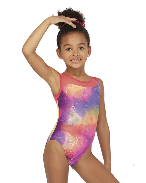 Mondor Combination Print Gymnastic Tank Leotard - 27814C - Neon Pop Print Girls