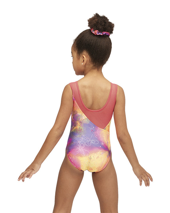 Mondor Combination Print Gymnastic Tank Leotard - 27814C - Neon Pop Print Girls