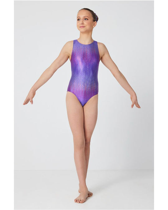Mondor Metallic Print Gymnastic Tank Leotard - 7817C Girls