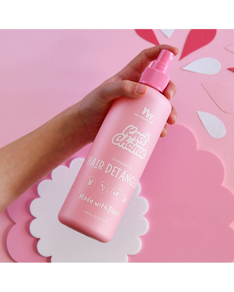 No Nasties Kids Natural Plant Based Hair Detangler - Strawberry