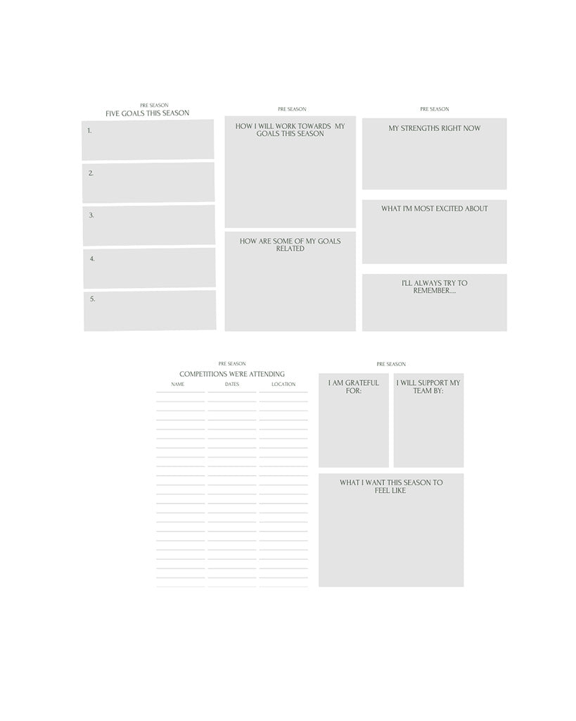 Notebooks For Dancers Comp Goals Notebook