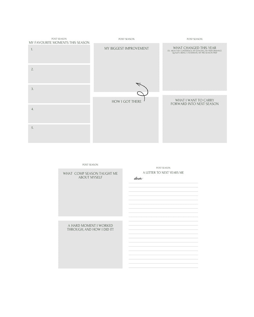 Notebooks For Dancers Comp Goals Notebook