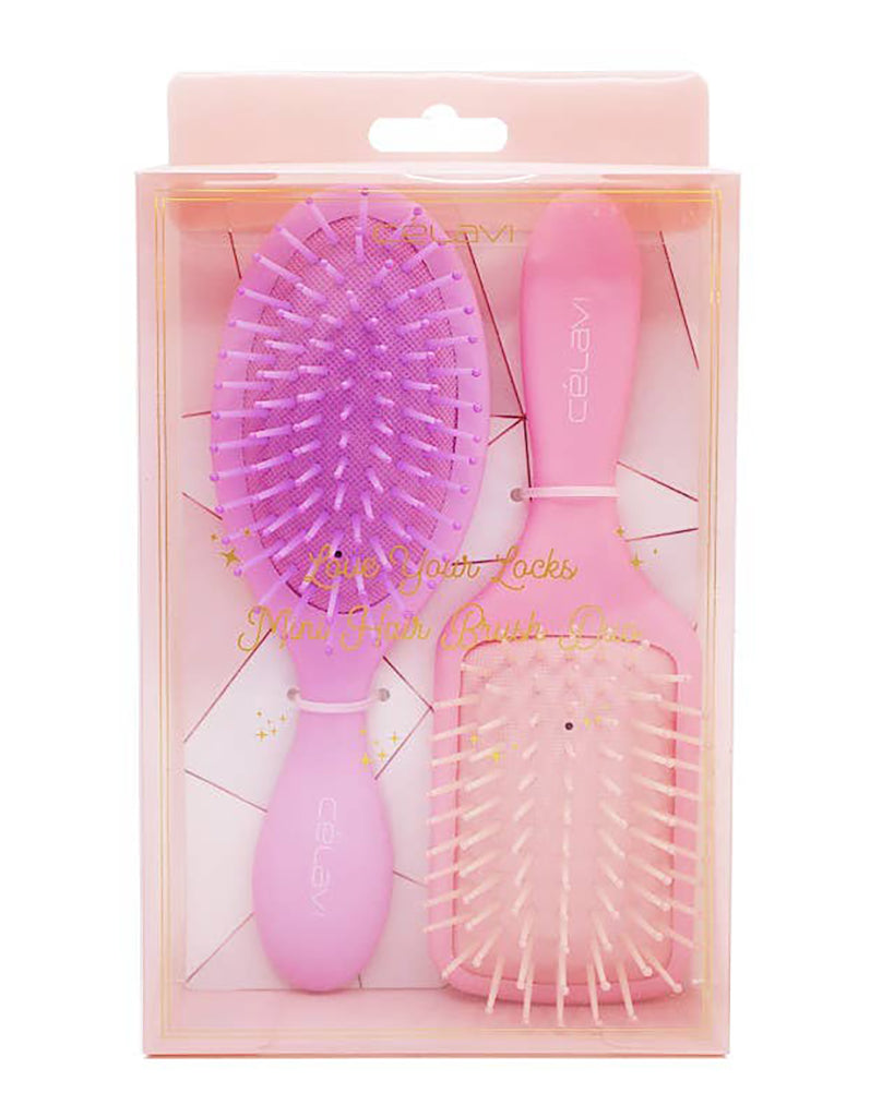 Pineapple Beauty Celavi Cosmetics Mini Hair Brush Duo - Pink Combo